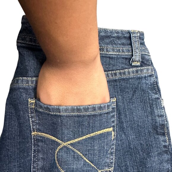 Vintage Chicos Platinum Denim Bootcut Jeans Womens 12 Reg High Rise Stretch - Picture 9 of 13